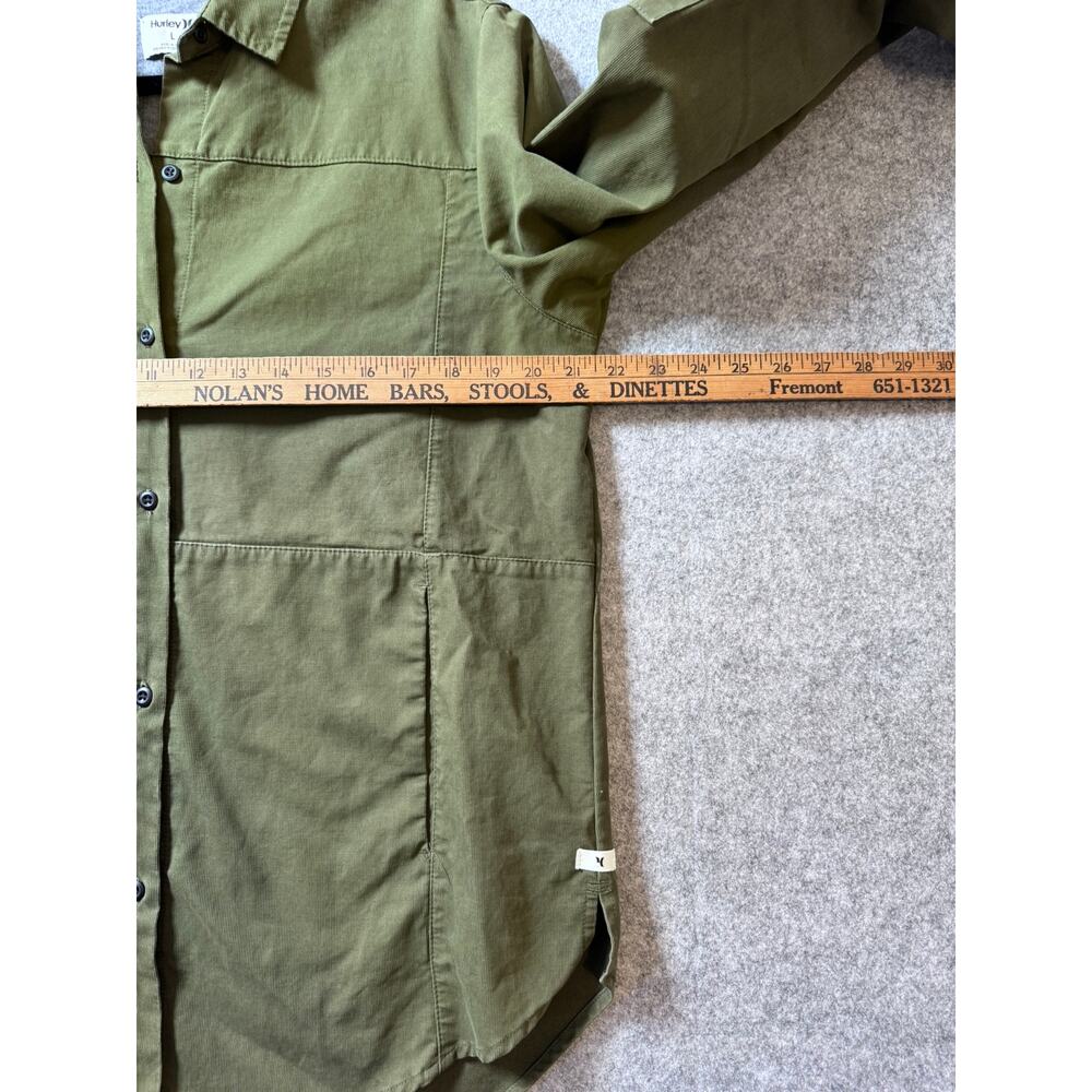 Hurley Olive Green Utility Overshirt Shirt Jacket Women's Large - Picture 9 of 11